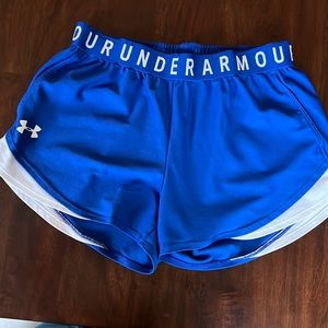 UNDERARMOUR Medium Blue and White Athletic Shorts
